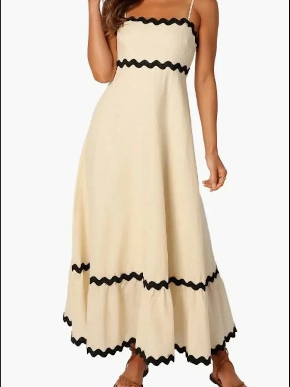 Petal & Pup Yana Sleeveless Maxi Dress Cream Black Size XS - Picture 1 of 6